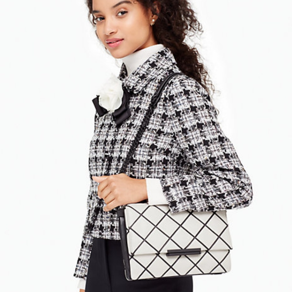 🔴SOLD🔴 Kate Spade Cross Hatch Leather Bag NWT! - Picture 4 of 8